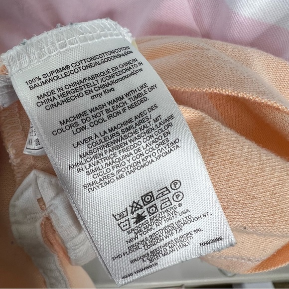 Brooks Brothers Men XL Stripe Cotton Polo Rugby Shirt Short Sleeve Pastel B11 - Picture 4 of 7